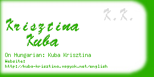 krisztina kuba business card